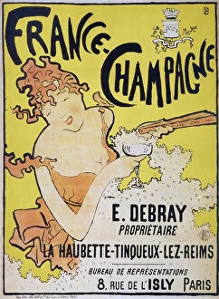 Champagne Collection: France-Champagne. French lithograph advertising poster by Pierre Bonnard, 1891
