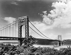 Jersey City Metal Print Collection: GEORGE WASHINGTON BRIDGE. Looking west toward New Jersey in 1964. Photograph