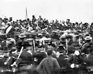 American Civil War Photo Mug Collection: GETTYSBURG ADDRESS, 1863. The crowd gathered at Abraham Lincolns Gettysburg Address