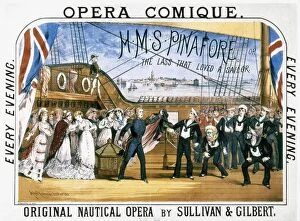 Poster Collection: GILBERT & SULLIVAN, 1878. Poster for the first production, 1878, of H. M. S