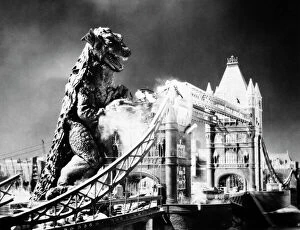 Destruction Collection: GODZILLA. A scene from one of the Godzilla movies