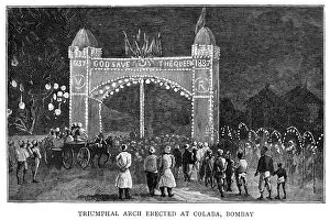 Colaba Collection: GOLDEN JUBILEE, 1887. A triumphal arch erected at Colaba, Bombay, India, in honor