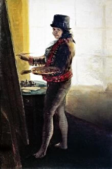 Jose Collection: GOYA: SELF-PORTRAIT. Goya in His Studio. Self-portrait, oil on canvas by Francisco Jose de Goya y