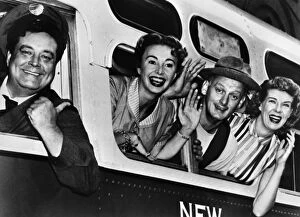 Window Collection: THE HONEYMOONERS, c1955. Left to right: Cast members Jackie Gleason, Audrey Meadows, Art Carney