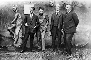 John Ford Premium Framed Print Collection: JOYCE, POUND, QUINN & FORD. From left to right: Writers James Joyce and Ezra Pound;lawyer