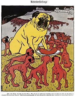 Animals Collection: LABOR CARTOON, 1904. Social Welfare for Workers. Cartoon from Simplicissimus, 1904, by Theodor Heine