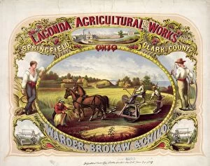Springfield Collection: LAGONDA ADVERTISEMENT. Poster for Lagonda Agriculture Works in Ohio, featuring farmers