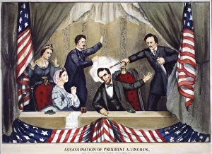 John Ford Premium Framed Print Collection: LINCOLN ASSASSINATION. The assassination of Abraham Lincoln by John Wilkes Booth at Fords Theatre