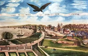 New Orleans Mouse Mat Collection: LOUISIANA PURCHASE, 1803. Under My Wings, Everything Prospers. View of the city of New Orleans