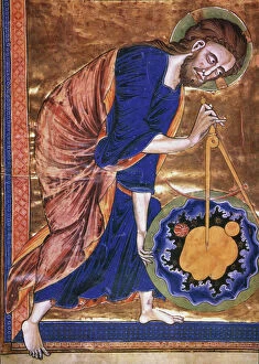 Biblical Collection: MANUSCRIPT ILLUMINATION. God as the great Architect of the Universe