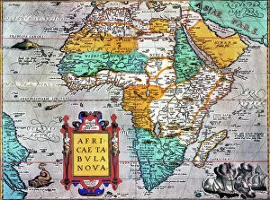 Africa Metal Print Collection: MAP OF AFRICA from the 1595 edition of Abraham Ortelius atlas Theatrum Orbis Terrarum