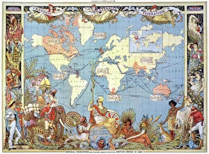 World Mouse Mat Collection: MAP: BRITISH EMPIRE, 1886. Map, 1886, of the British Empire by Walter Crane