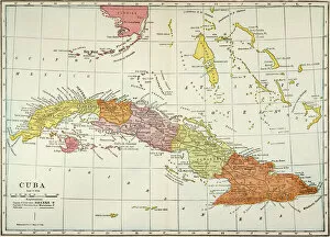 Americas Premium Framed Print Collection: MAP: CUBA, 1900. Map of Cuba printed in the United States, c1900