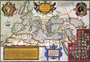 Ancient Rome Framed Print Collection: MAP OF THE ROMAN EMPIRE. From the 1595 atlas, Theatrum Orbis Terrarum