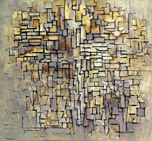 Abstract paintings Poster Print Collection: MONDRIAN: COMPOSITION, 1913. Composition VII. Oil on canvas by Piet Mondrian, 1913