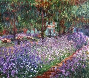 Landscape paintings Framed Print Collection: MONET: GIVERNY, 1900. The Artists Garden at Giverny. Oil on canvas by Claude Monet, 1900