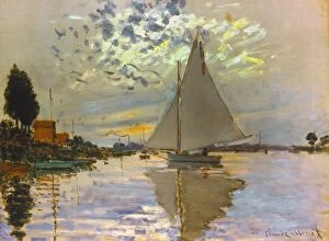 Impressionist Collection: MONET: SAILBOAT at Petit-Gennevilliers. Oil on canvas, 1874