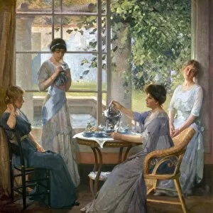 Wilson Wilson Collection: Mrs Wilson and her daughters, Margaret, Eleanor, and Jessie, which depicts Woodrow Wilsons wife
