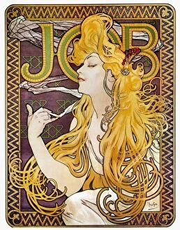 Smoker Collection: MUCHA: CIGARETTE PAPERS. French lithograph advertising poster, c1897