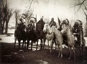 1900 Collection: NATIVE AMERICAN CHIEFS. Six tribal chiefs, in ceremonial attire