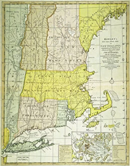 Massachusetts Collection: NEW ENGLAND MAP, c1775. Engraved map, c1775, of colonial New England