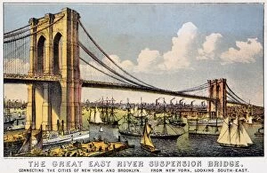 Related Images Poster Print Collection: NEW YORK: BROOKLYN BRIDGE. The Great East River Suspension Bridge