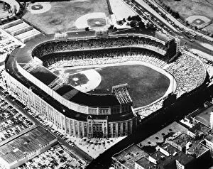 Baseball Stadiums Premium Framed Print Collection: NEW YORK: YANKEE STADIUM. Aerial view of Yankee Stadium in the Bronx, New York City, 1973