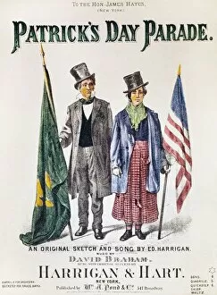 Genre Collection: PATRICKs DAY: MUSIC, 1873. Patricks Day Parade. Sheet music cover, 1873