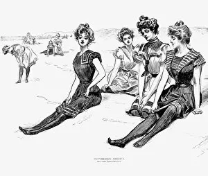 Relaxing Collection: Pen-and-ink drawing by Charles Dana Gibson