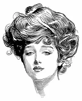 1900 Collection: Pen and ink drawing by Charles Dana Gibson, 1900