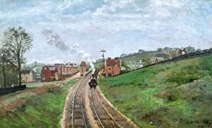 Camille Pissarro Fine Art Print Collection: PISSARRO: STATION, 1871. Camille Pissarro: Lordship Lane Station, South London ( Penge Station )