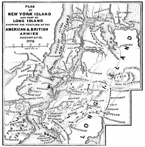Related Images Metal Print Collection: Plan of the positions of the British and American armies in New York