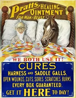 Pratt Collection: Poster, c1880, for Pratts Healing Ointment