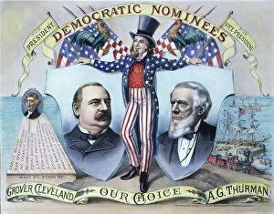 Allison Collection: PRESIDENTIAL CAMPAIGN, 1888. Grover Cleveland and Allen G. Thurman as the Democratic party