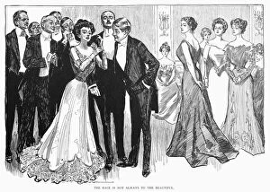 Tuxedo Collection: The race is not always to the beautiful. Pen and ink drawing, 1900, by Charles Dana Gibson