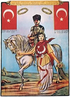 Allegory Collection: REPUBLIC OF TURKEY: POSTER. The Republic of Turkey symbolized as an unveiled woman