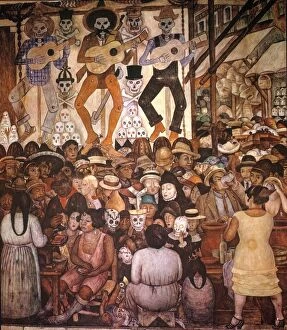 Realism Collection: RIVERA: DAY OF THE DEAD. Feast of the Day of the Dead. Mural by Diego Rivera at the Ministry of