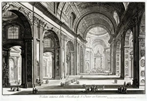 Battista Collection: ROME: ST. PETERs BASILICA. Interior of Saint Peters Basilica in Rome