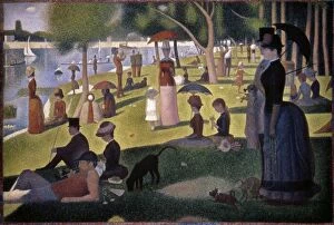 Oil paintings Pillow Collection: SEURAT: GRANDE JATTE, 1886. A Sunday Afternoon on the Island of La Grande Jatte