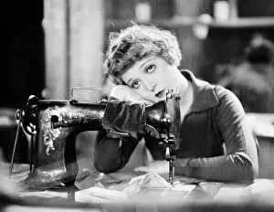 The Women Pillow Collection: Silent Film Still: Sewing