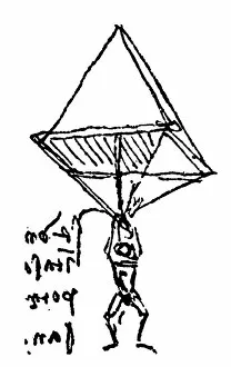 Plans and Diagrams Metal Print Collection: Sketch of a parachute, c1485, by Leonardo da Vinci
