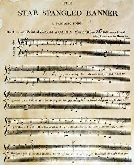 National Anthem Collection: STAR SPANGLED BANNER, 1814. The first page of the first printed sheet music edition of Francis