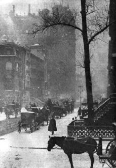 Snowy Collection: STIEGLITZ: NEW YORK, 1903. Horses and carriages on a snowy street in New York City