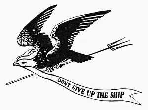American History Photographic Print Collection: SYMBOL: WAR OF 1812. Slogan on the flag of Commodore Oliver Hazard Perrys flagship