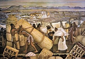 Temple Collection: TENOCHTITLAN (MEXICO CITY). Great Tenochtitlan / The Market: detail from Diego Riveras mural of