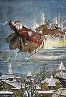 Thomas Collection: THOMAS NAST: SANTA CLAUS. Merry Christmas to all, and to all a good night. Engraving by Thomas Nast
