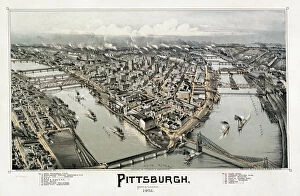 Pittsburgh Pillow Collection: VIEW OF PITTSBURGH, 1902. Bird s-eye view of the city of Pittsburgh, Pennsylvania