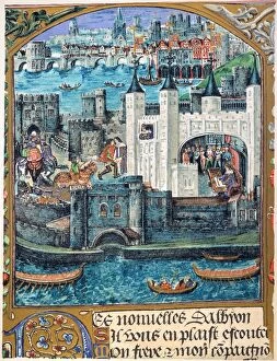 Tower Of London Collection: WHITE TOWER OF LONDON from a manuscript of the poems of Charles d Orleans