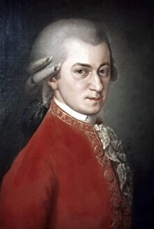Paintings Premium Framed Print Collection: WOLFGANG AMADEUS MOZART (1756-1791). Austrian composer. Posthumous oil on canvas, 1819