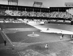 Related Images Mouse Mat Collection: WORLD SERIES, 1941. A view of the action at Ebbets Field in Brooklyn, New York